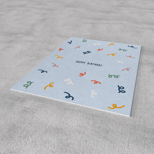 Postkarte - Geburtstag - Luftschlangen