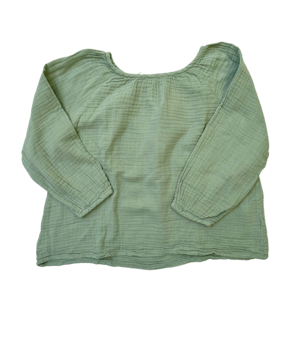 Musselin Bluse "salbei" ~ 140/146 ~ Nummero74