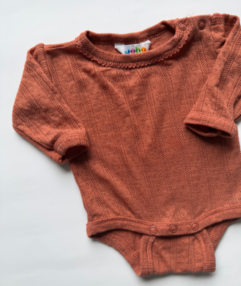 Langarmbody Wolle/Seide ~ 50/56 ~ Joha