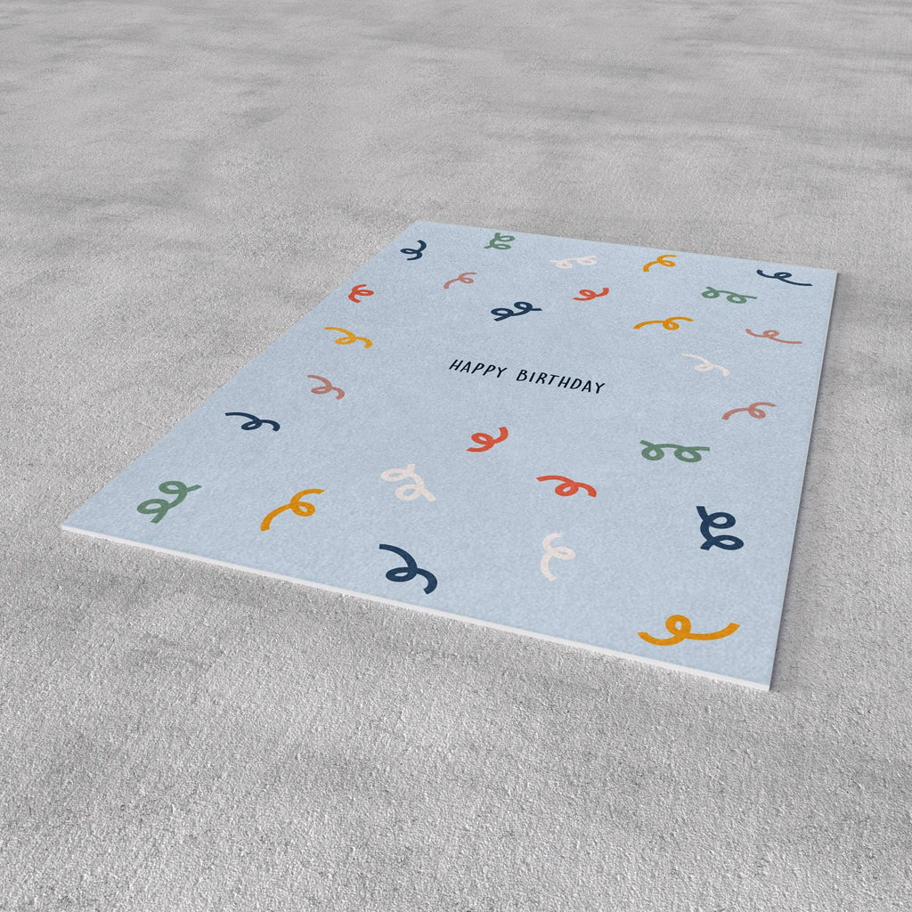 Postkarte - Geburtstag - Luftschlangen