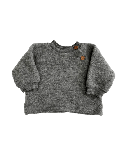 Fleecepullover mit Holzknöpfen ~ 62/68 ~ Engel