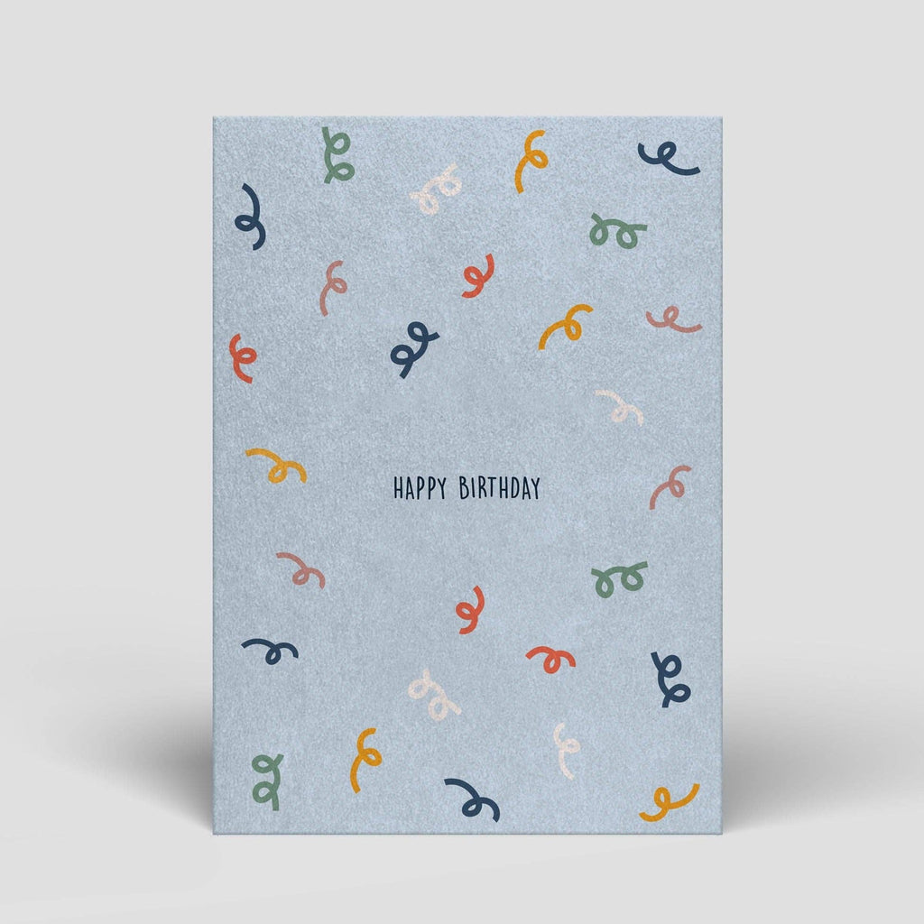 Postkarte - Geburtstag - Luftschlangen