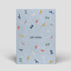 Postkarte - Geburtstag - Luftschlangen